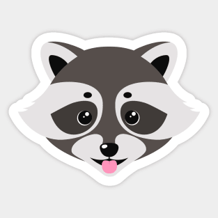 Raccoon showing tongue Sticker